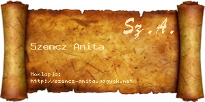 Szencz Anita névjegykártya
